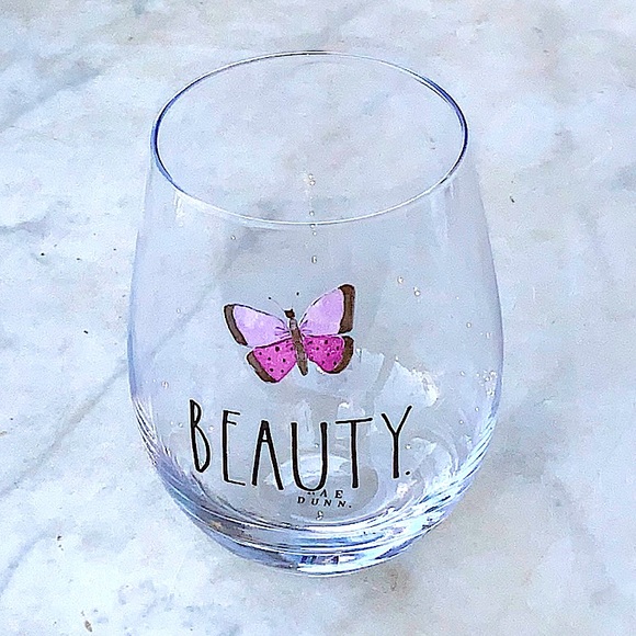 RAE DUN STEMLESS WINE & DINE GLASS 19.0Z BUTTERFLY PURPLE NEW - Picture 2 of 5
